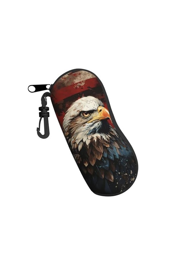Étui souple pour lunettes de soleil motif drapeau américain aigle camouflage abstrait pour femmes et hommes, étui à lunettes 