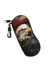 Étui souple pour lunettes de soleil motif drapeau américain aigle camouflage abstrait pour femmes et hommes, étui à lunettes 