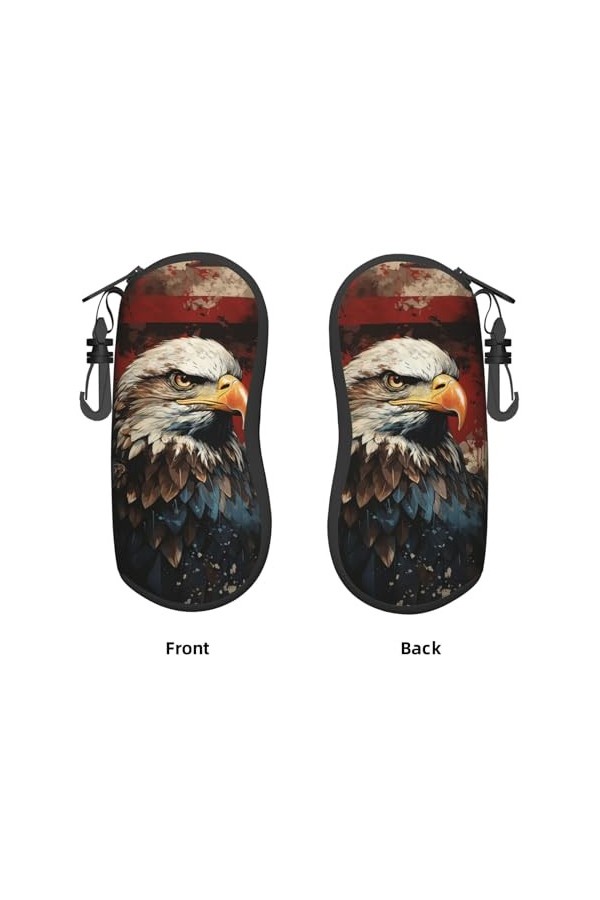 Étui souple pour lunettes de soleil motif drapeau américain aigle camouflage abstrait pour femmes et hommes, étui à lunettes 