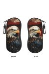 Étui souple pour lunettes de soleil motif drapeau américain aigle camouflage abstrait pour femmes et hommes, étui à lunettes 