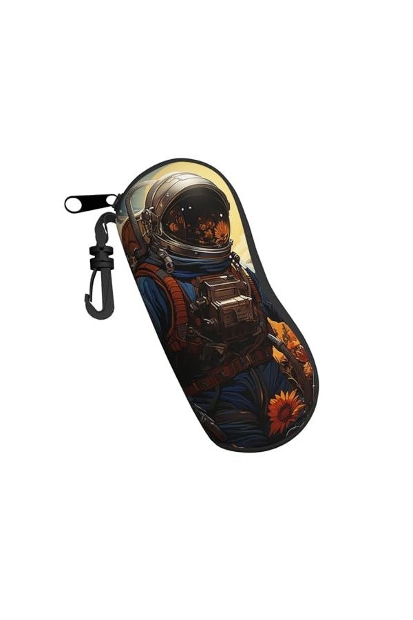 Étui souple pour lunettes de soleil astronaute, tournesol, fleur, lune, beau étui à lunettes pour homme et femme, portable à 