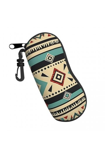 Native Southwest Triangle Géométrique Vintage Lunettes Étui Souple pour Femmes Hommes Portable Fermeture Éclair Étui à Lunett