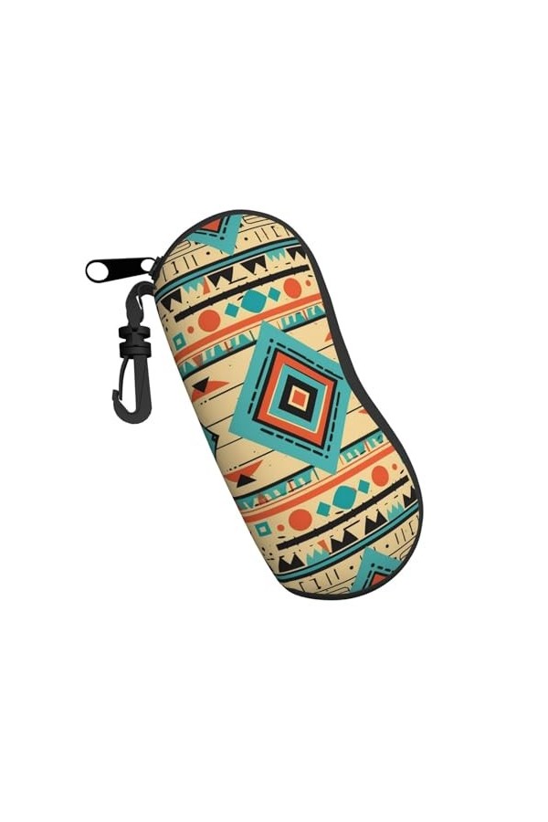 Étui souple vintage triangulaire sud-ouest pour lunettes de soleil pour femmes et hommes avec fermeture éclair - Sac de sécur
