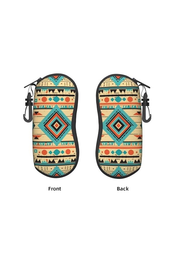 Étui souple vintage triangulaire sud-ouest pour lunettes de soleil pour femmes et hommes avec fermeture éclair - Sac de sécur