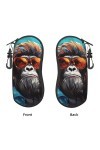 Étui souple et amusant Gorilla coloré pour lunettes de soleil pour homme et femme - Portable - Fermeture éclair - Avec clip, 