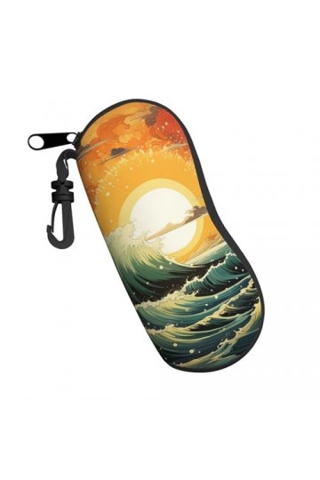 Étui souple avec clip pour lunettes de soleil et lunettes de soleil - Style bohème vintage - Avec fermeture éclair - Pour hom