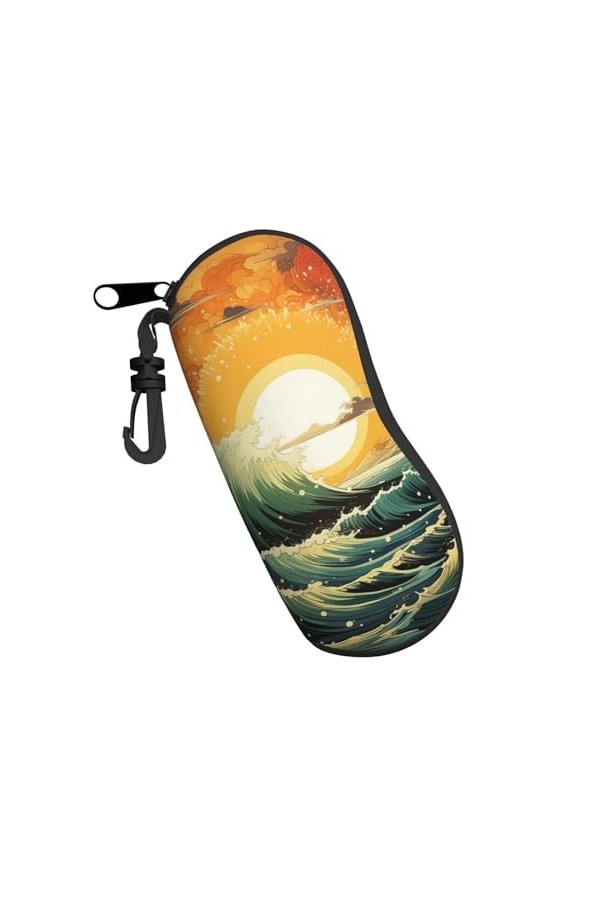 Étui souple avec clip pour lunettes de soleil et lunettes de soleil - Style bohème vintage - Avec fermeture éclair - Pour hom