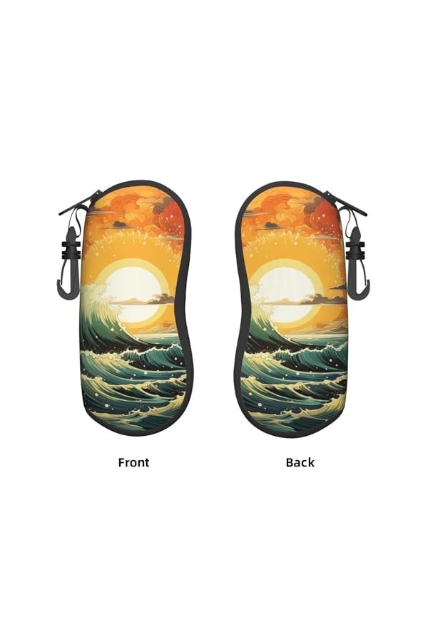 Étui souple avec clip pour lunettes de soleil et lunettes de soleil - Style bohème vintage - Avec fermeture éclair - Pour hom