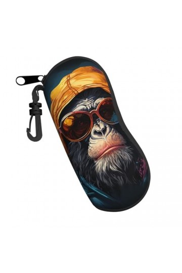 Étui à lunettes coloré avec fermeture éclair et clip - Pour homme et femme, Noir , taille unique