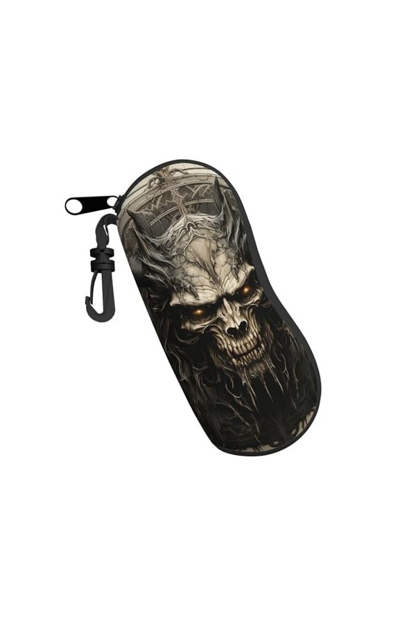 Étui souple avec clip pour lunettes de soleil Motif pentagramme Death Terror Pour homme et femme, Noir , taille unique