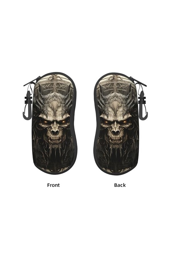 Étui souple avec clip pour lunettes de soleil Motif pentagramme Death Terror Pour homme et femme, Noir , taille unique