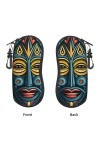 Masque tribal indigène abstrait art vintage étui souple pour femmes hommes portable fermeture éclair étui à lunettes de solei