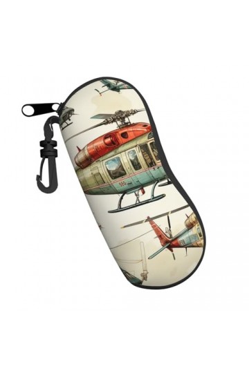 Étui souple pour lunettes de soleil avec fermeture éclair et clip - Style vintage - Pour homme et femme, Noir , taille unique