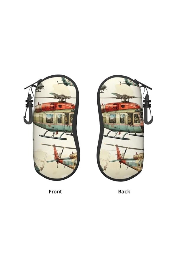 Étui souple pour lunettes de soleil avec fermeture éclair et clip - Style vintage - Pour homme et femme, Noir , taille unique