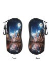 Étui souple pour lunettes de soleil New York Cityscape Night Moon Neon pour homme et femme - Portable - Fermeture éclair - Av