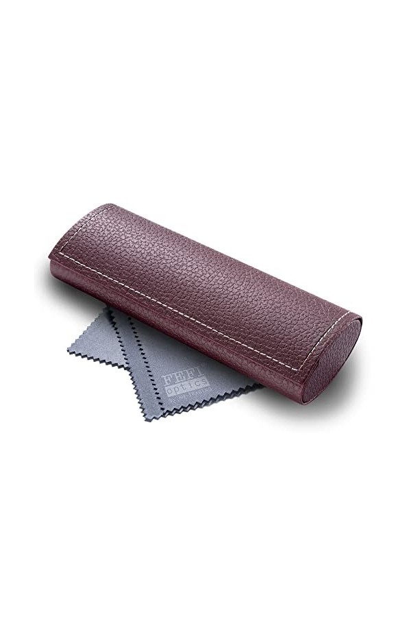 FEFI - Etui à lunettes classique en look cuir - Hardcase - y compris chiffon de nettoyage de lunettes de haute qualité brun 