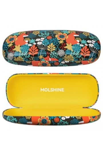 molshine étui à lunettes en cuir PU à coque rigide, étui à lunettes portable de voyage pour hommes femmes fille voyage étude 