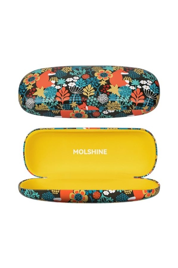 molshine étui à lunettes en cuir PU à coque rigide, étui à lunettes portable de voyage pour hommes femmes fille voyage étude