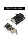 Boîte de Rangement Pour Lunettes de Soleil,Boite A Lunette de Soleil En Simili Cuir - 3 Fentes à Lunettes -Boîte de Rangement