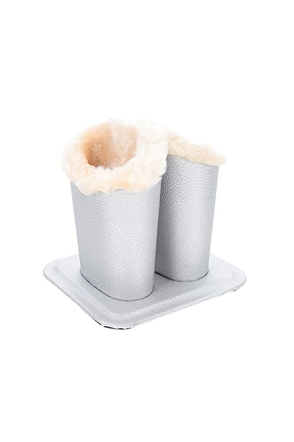 Cabilock Porte-Lunettes Double Porte-Lunettes Doublé De Peluche Étui À Lunettes pour Bureaux Ou Tables De Chevet Cuir À Motif