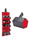 Knowing 5 Fentes Boîte Rangement Lunettes, Portable Pliable Organisateur Lunettes, Pliable Boîte Affichage Lunettes, Plusieur