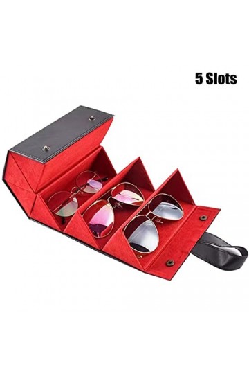 Knowing 5 Fentes Boîte Rangement Lunettes, Portable Pliable Organisateur Lunettes, Pliable Boîte Affichage Lunettes, Plusieur