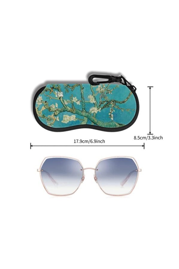 Étui à Lunettes Lunettes de Soleil Pochette Souple Avec Clip de Ceinture étui à Lunettes Ultra Léger en Néoprène à Fermeture 