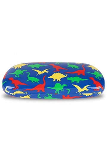 LAGO TERRA Étui à lunettes rigide imprimé dinosaure, bleu, M
