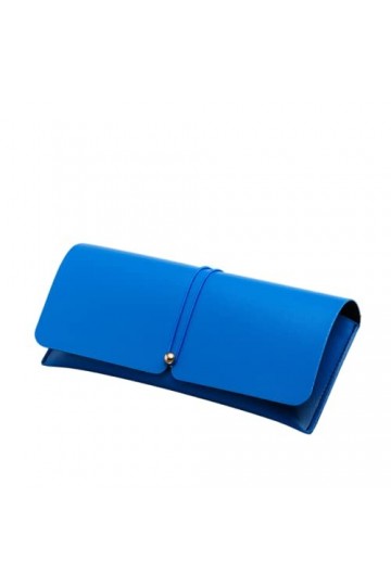 CHENGZI Étui à lunettes pour femme en cuir PU souple et portable avec chiffon et sac à lunettes, bleu, taille unique