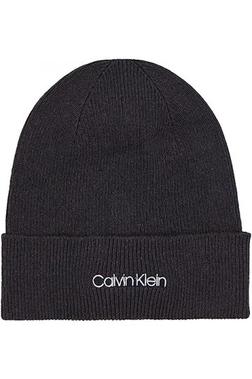 Calvin Klein Bonnet Femme Essential Knit Beanie 5&nbsp;% Cachemire, Noir CK Black , Onesize