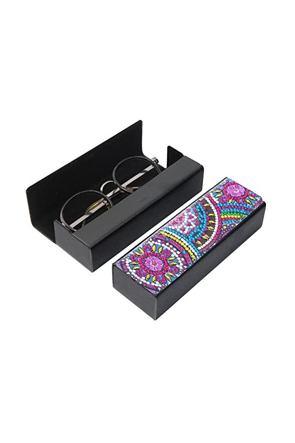 LICHENGTAI Étui à Lunettes avec Strass en Cristal, Diamant Peinture étui à Lunettes Unisexe Portable étui à Lunettes de Solei
