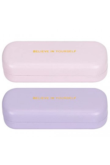 Simpolor Lot de 2 étuis à lunettes rigides en tissu de lin avec cordon de serrage et chiffon de nettoyage pour le rangement d