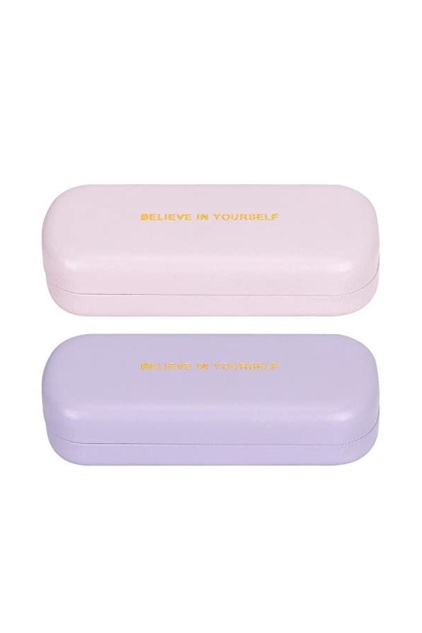 Simpolor Lot de 2 étuis à lunettes rigides en tissu de lin avec cordon de serrage et chiffon de nettoyage pour le rangement d