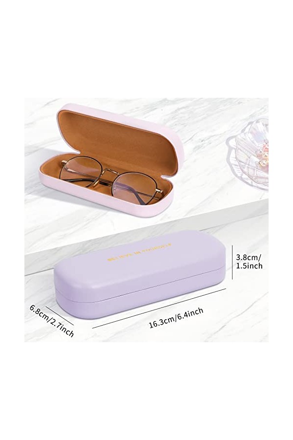 Simpolor Lot de 2 étuis à lunettes rigides en tissu de lin avec cordon de serrage et chiffon de nettoyage pour le rangement d