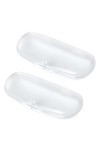 Lot de 2 étuis à lunettes translucides givrés en plastique rigide avec fermeture magnétique pour homme et femme