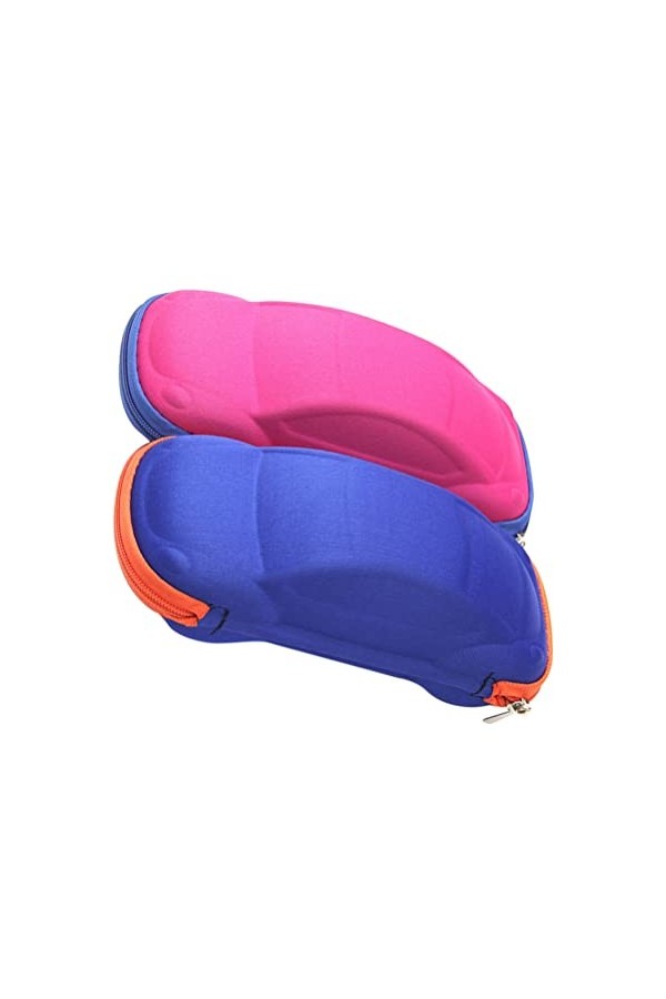 TOPBATHY Lot de 2 étuis à lunettes en EVA en forme de voiture pour enfants avec fermeture éclair couleur aléatoire , coloré,
