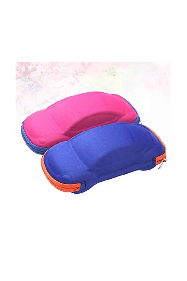 TOPBATHY Lot de 2 étuis à lunettes en EVA en forme de voiture pour enfants avec fermeture éclair couleur aléatoire , coloré,