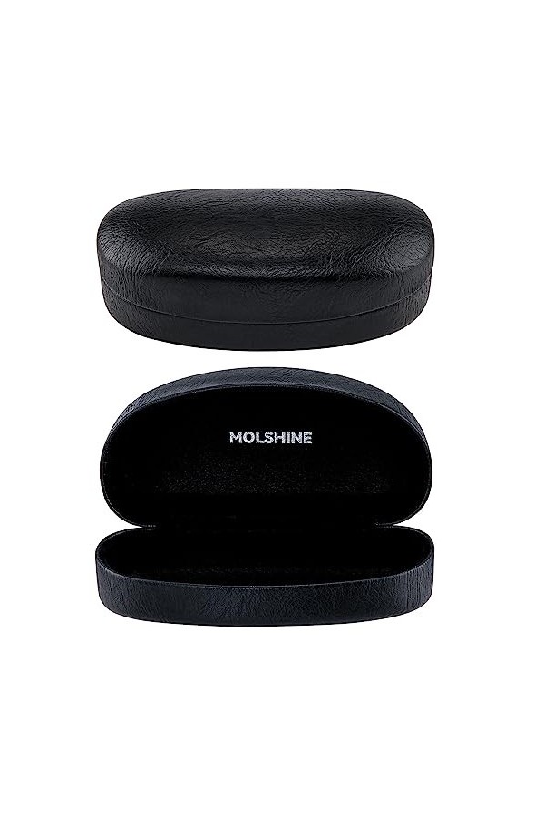 molshine Étui à lunettes de soleil à coque rigide, grand étui à lunettes classique pour lunettes de soleil, lunettes avec chi