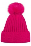 styleBREAKER Bonnet à Pompon tricoté pour Femmes Unicolore avec Motif côtelé et Doublure Polaire, Bonnet dhiver, Bonnet tric