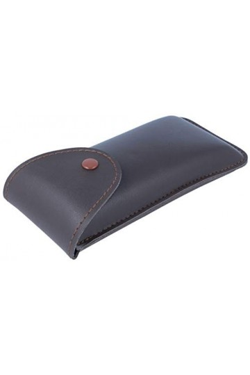 Grand étui à lunettes robuste avec rabat et clip Marron