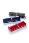 FEFI Élégant étui à lunettes rigide avec bande décorative tricolore