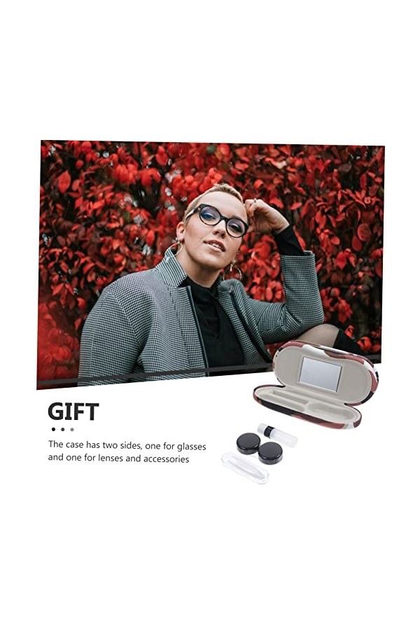 SOIMISS 1 Jeu Étui à Lunettes Double Couche Kit De Voyage Titulaire De Contacts Professionnels Étui à Lunettes Coque Rigide L
