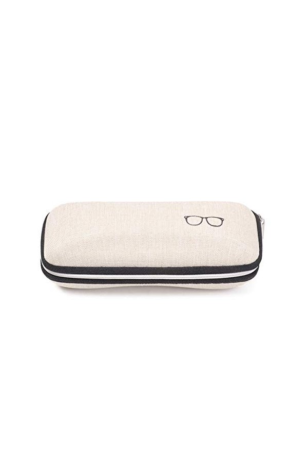 LiDianFuu Étuis à lunettes de soleil Cover Case pour les femmes lunettes boîte avec Longe Vintage Zipper Beige cas de lunette