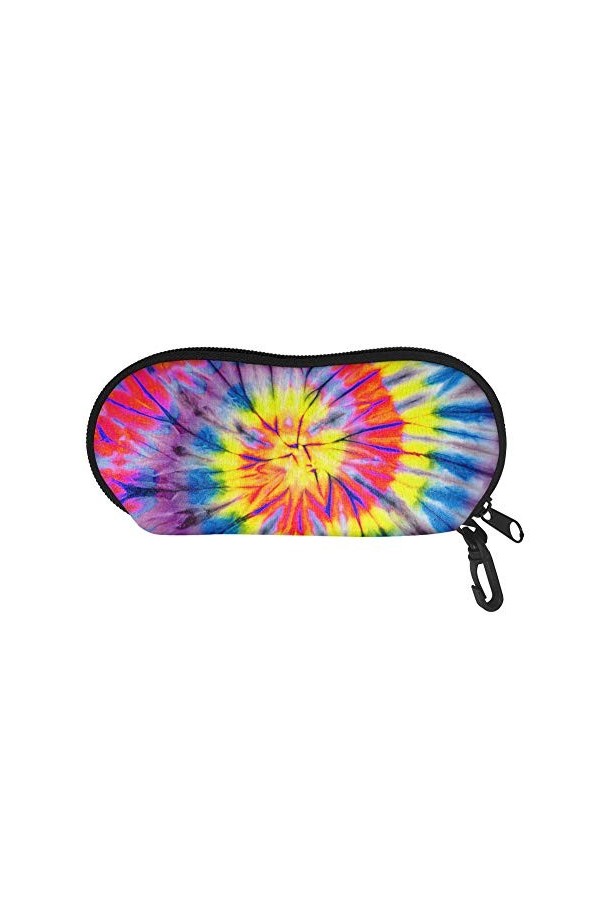 Showudesigns Étui à lunettes souple avec clip, étui de voyage pour enfants, femmes et filles, Tie-dye Rainbow, taille unique
