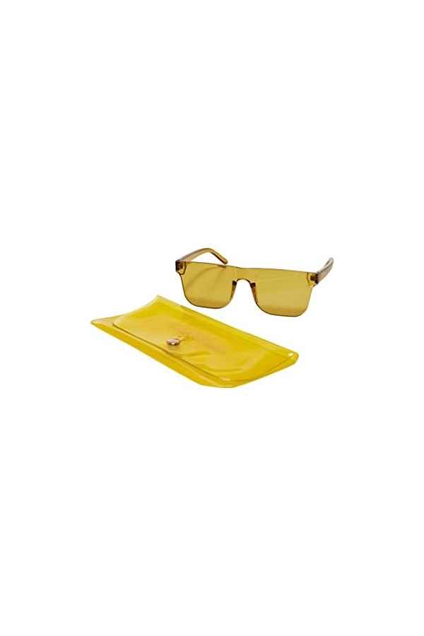 Urban Classics Lunettes de Soleil Honolulu avec étui, Moutarde, Taille Unique Mixte