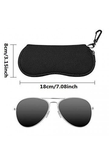 Lot de 2 étuis à lunettes souples en néoprène, étui à lunettes de soleil avec clip