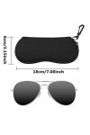 Lot de 2 étuis à lunettes souples en néoprène, étui à lunettes de soleil avec clip