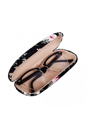 RURUOGUK Lot de 2 étuis à lunettes, étui à lunettes portable en tissu à motif floral, étui de protection style rétro, Couleur