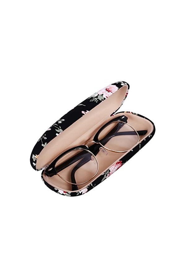 RURUOGUK Lot de 2 étuis à lunettes, étui à lunettes portable en tissu à motif floral, étui de protection style rétro, Couleur
