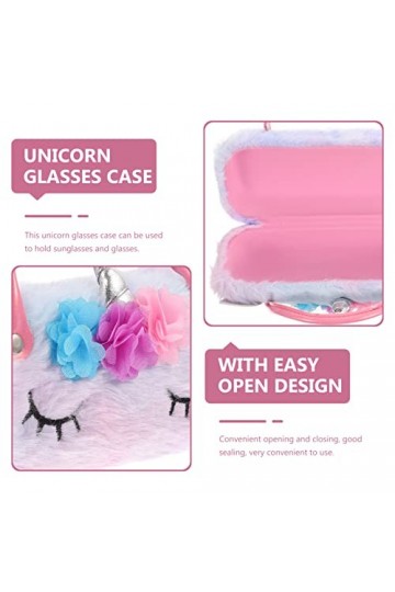 Healeved Étui à lunettes en forme de licorne avec poignée pour enfants, filles, garçons